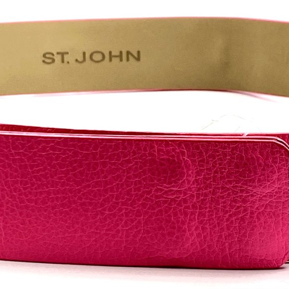 NEW ST. JOHN Hot Pink Elevated Spike Buckle Snap Hole Grunge Y2K Belt Medium main image 5